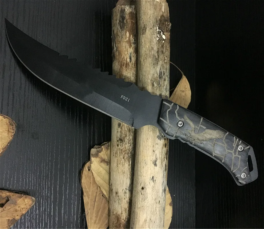 FD21 57 HRC Колчан с деревянной ручкой черный прямой 8 cr13 Многофункциональный