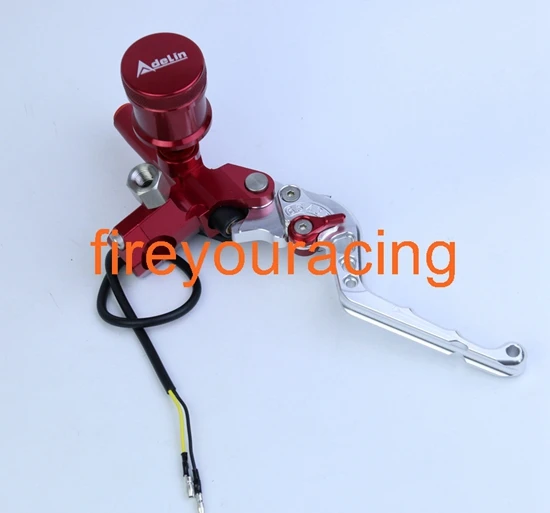 red right brake ADELIN главный тормозной цилиндр мотоцикла с ЧПУ 7/" 22 мм насос для yamaha kawasaki suzuki honda дисковый гидравлический рычаг сцепления - Цвет: red right brake
