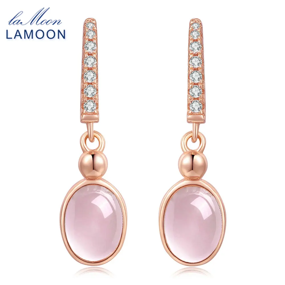 Женские серьги LAMOON LMEI006 розовое золото 925 пробы кварц Серьги с драгоценными