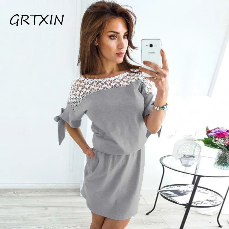 Летнее платье для женщин новое модное повседневное стильное кружевное короткое