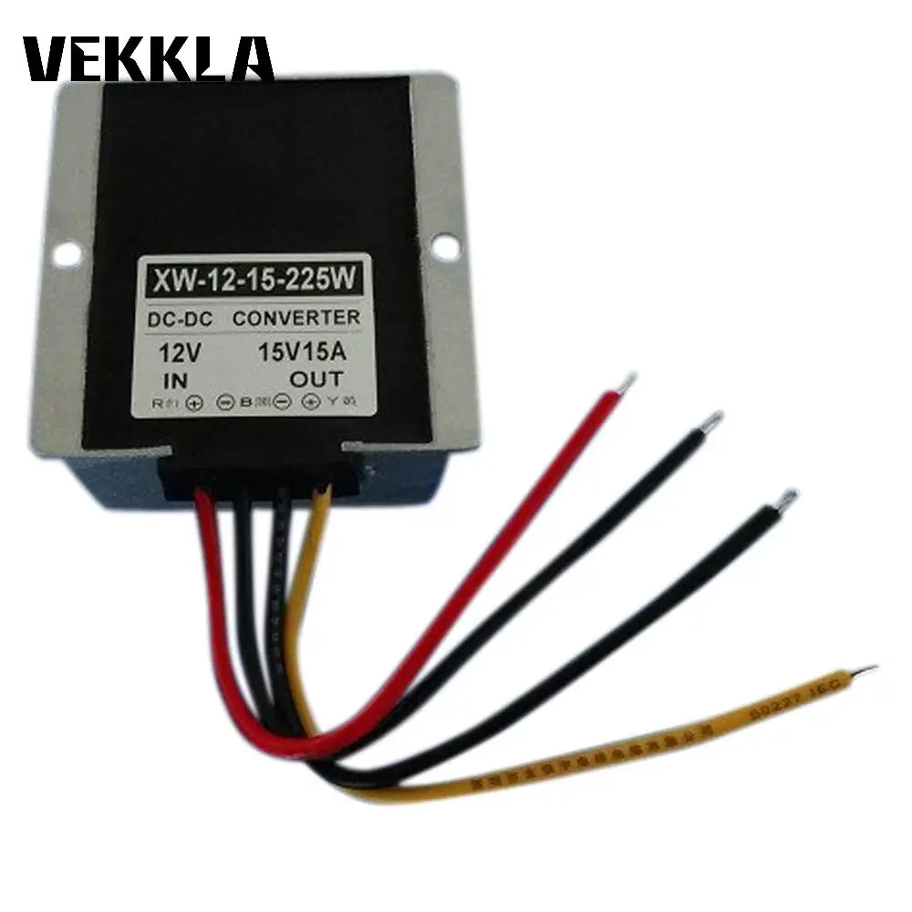 

12V(9-12V) Step Up To 15V 15A 225W DC DC Car Power Converter Boost Supply Aluminum Alloy Regulator Module LED Display Waterproof