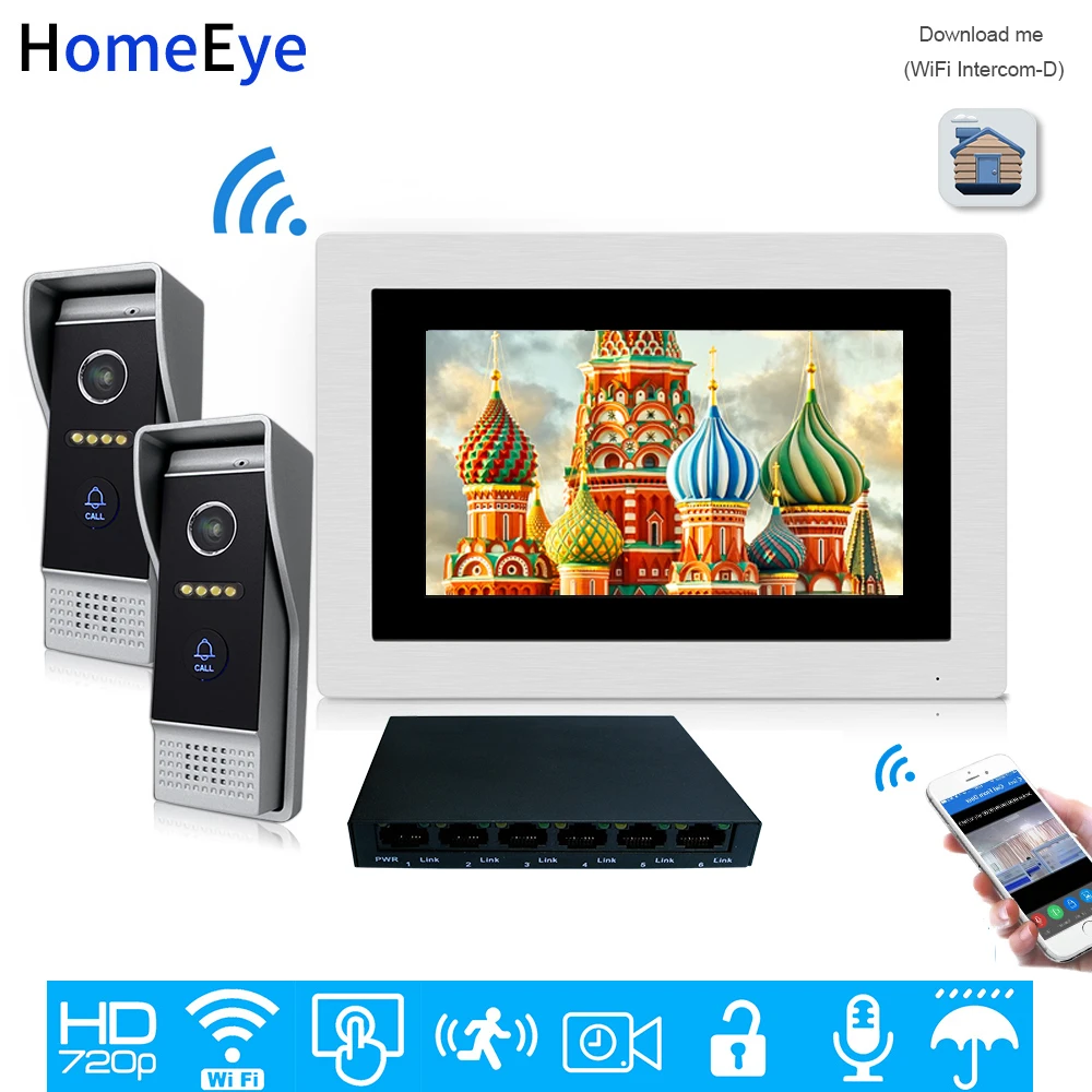 Видеодомофон HomeEye 720P Wi Fi IP 1.0 МП|Видеодомофон| |