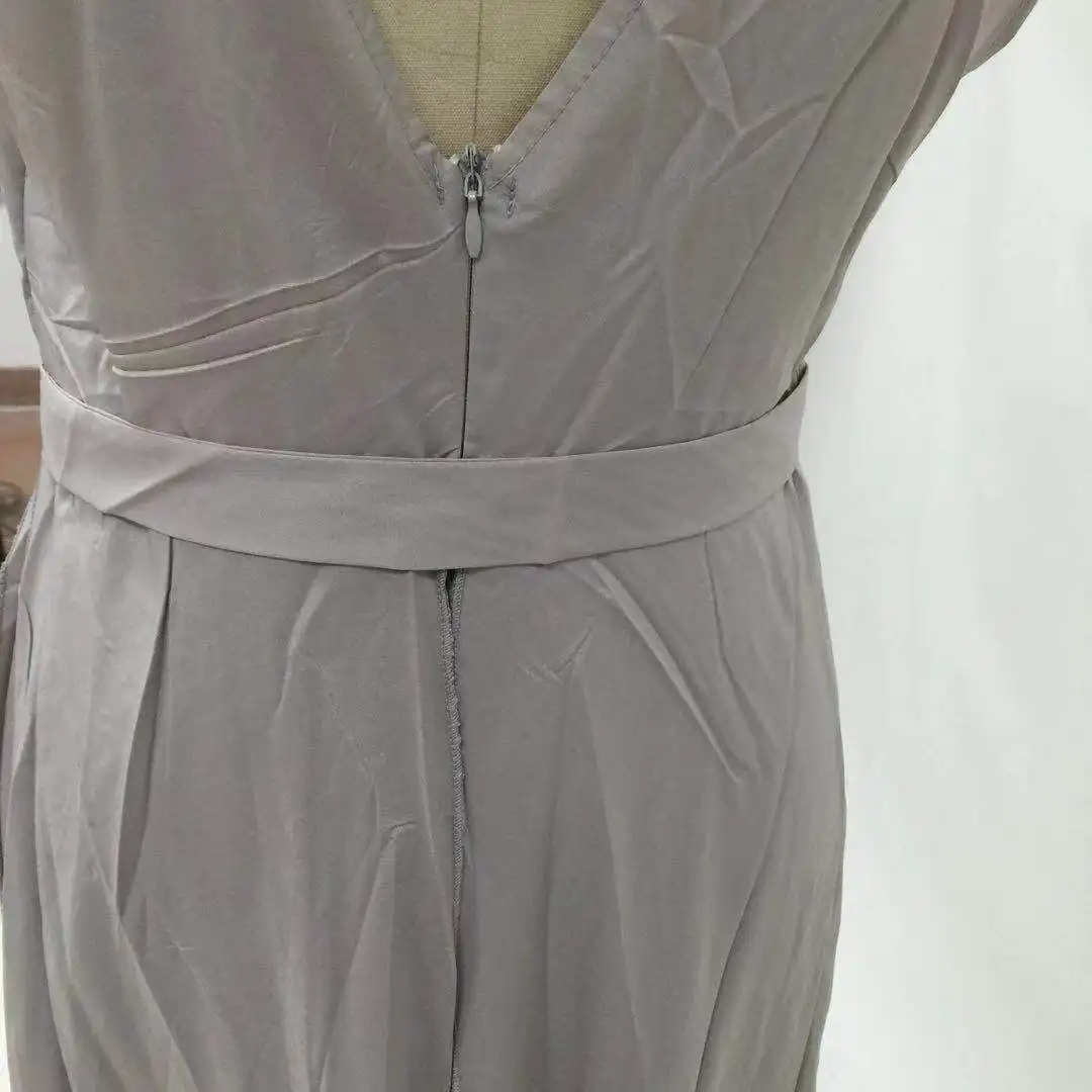 Женское длинное платье с v образным вырезом однотонное макси поясом весна лето