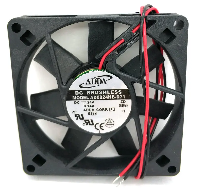 Новый Оригинальный ADDA 8015 24v 0.14a AD0824HB D71 2 провода Вентилятор охлаждения 80*80*15 мм 80