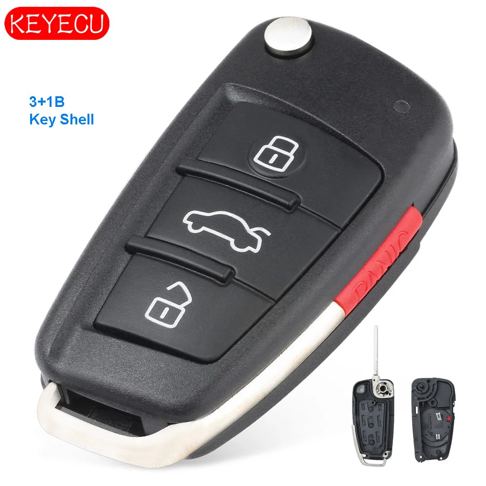 Чехол Keyecu для дистанционного ключа с 3 кнопками Audi A3 A4 A6 Q5 Q7 S5 S6 S8 Quattro TT FCC: MYT