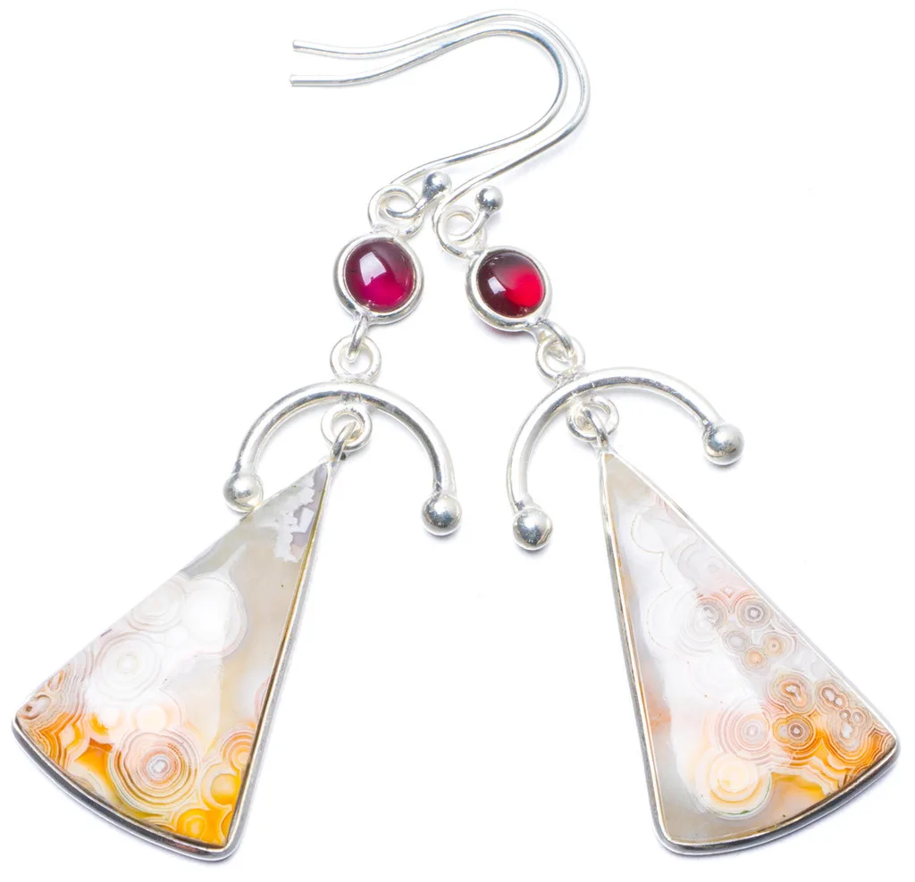 StarGems (tm) натуральный Ocean яшма и Аметист Handmade Уникальные 925 стерлингов Серебряные