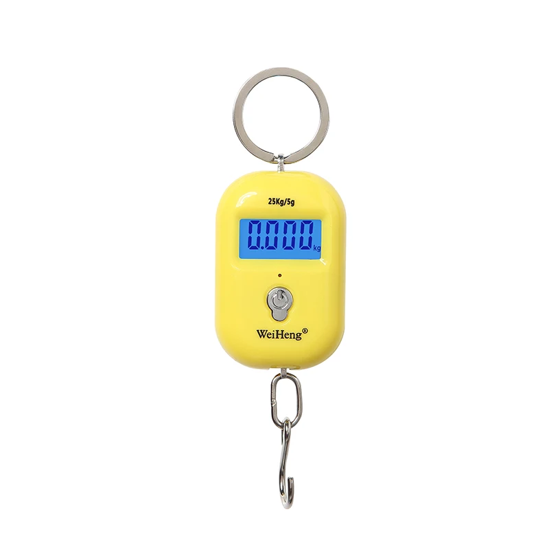 Yellow Urijk 25кг X 5,0 г/10 г Мини цифровые весы с ЖК-дисплей Дисплей Подсветка Чемодан весы для рыбалки и взвешивания Чемодан путешествия электронные весы - Цвет: Yellow