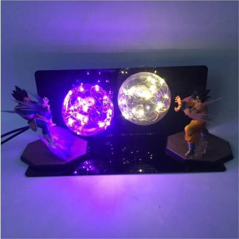 Leedome креативный Красочный ночник Dragon Ball Z Son Goku Vegeta Настольная лампа с двойным