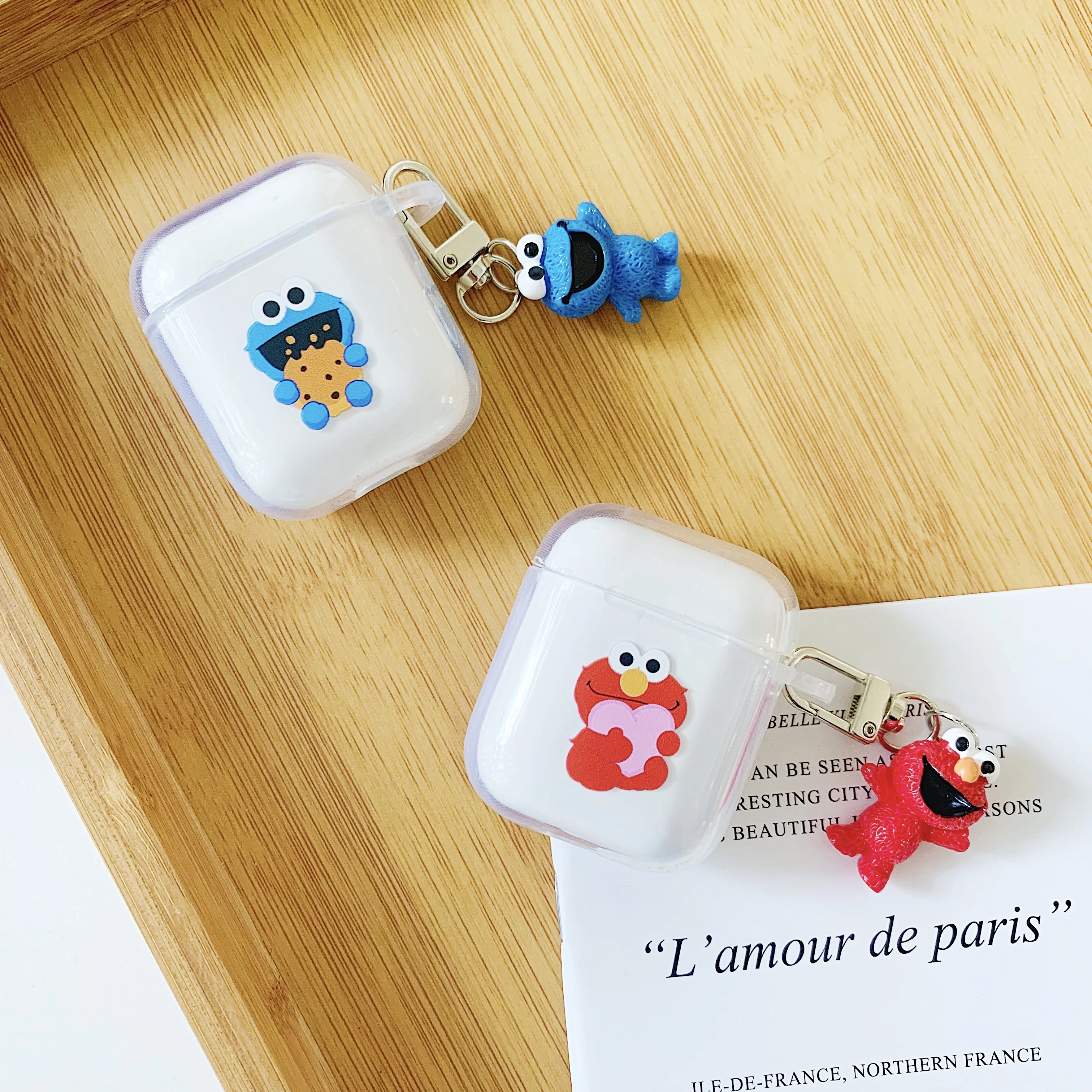 Улица Сезам Элмо печенья кукла кулон мультфильм беспроводной Bluetooth наушники