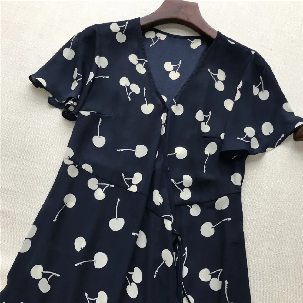 Новейшая модель Принт v образный вырез короткий рукав мини платье комплект из