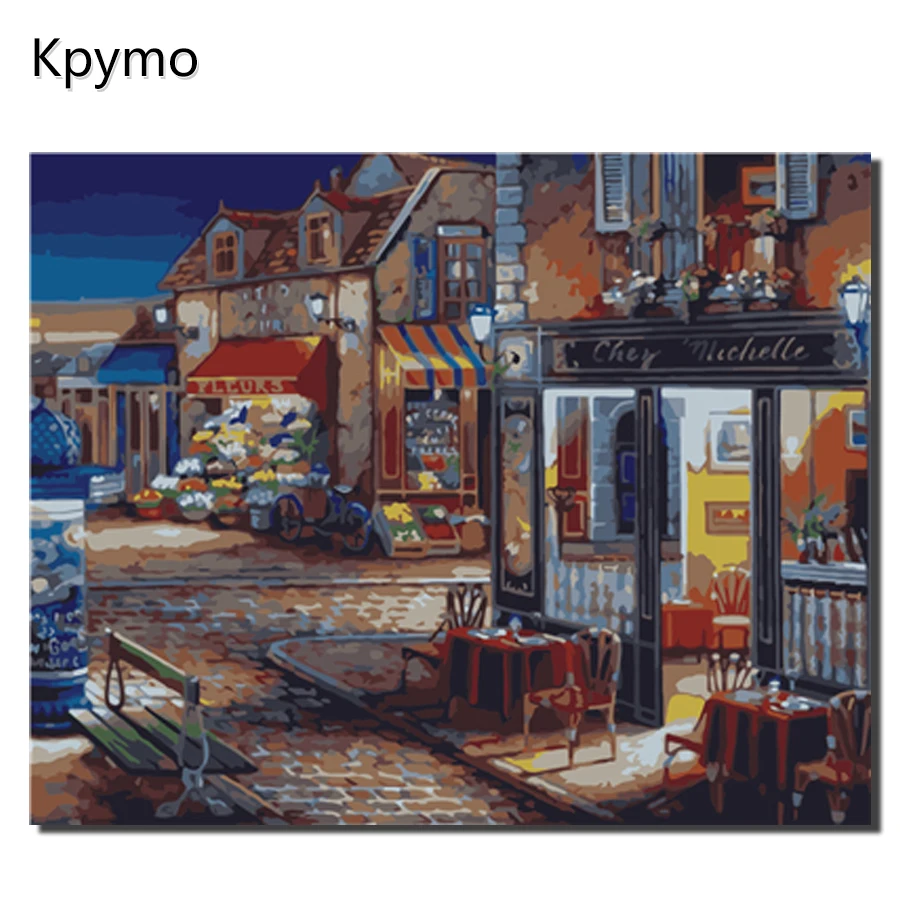 Kpymo картины в рамке DIY живопись по номеру пейзаж настенные акриловые расписанные