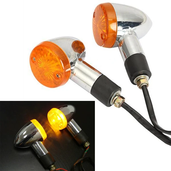 

2 PCS Motorcycle Amber Bullet Turn Signal Lights For Yamaha Royal Star Venture Classic Royale Deluxe