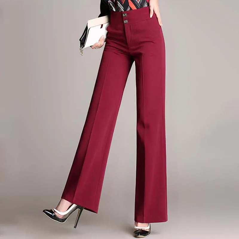 Новые женские повседневные широкие брюки с широкими штанинами Сезон весна осень