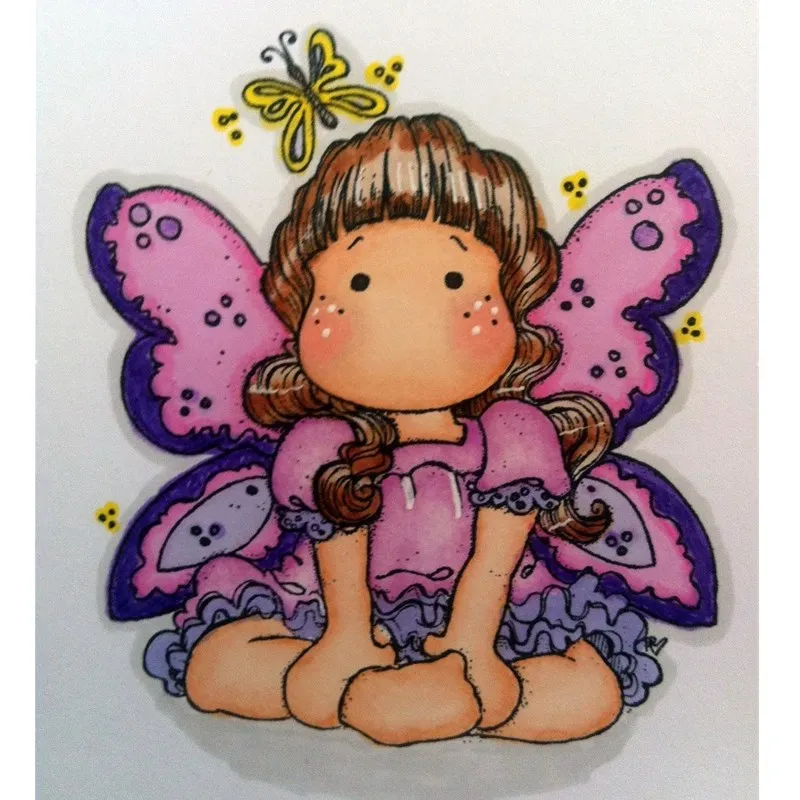 Штамп с мультяшным Рисунком бабочки девушки и металлический штамп для