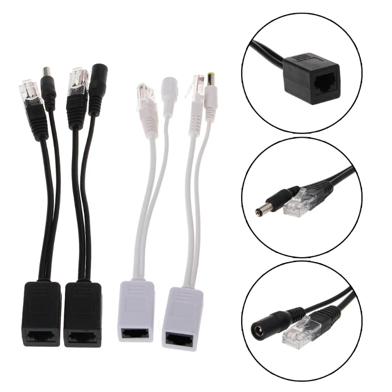 RJ45 Инжектор POE сплиттер адаптер Кабельный комплект пассивная мощность по Ethernet 12-48