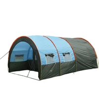 large camping tent waterproof canvas fiberglass 4 8 people family tunnel 10 person tents equipment outdoor mountaineering party