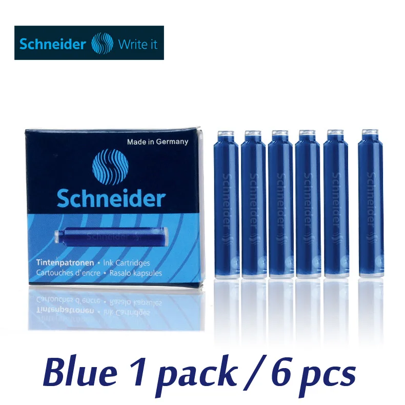 Schneider blue ink Япония Muji высокое качество алюминиевая короткая карманная авторучка чернила для гелевой ручки - Цвет: Schneider blue ink