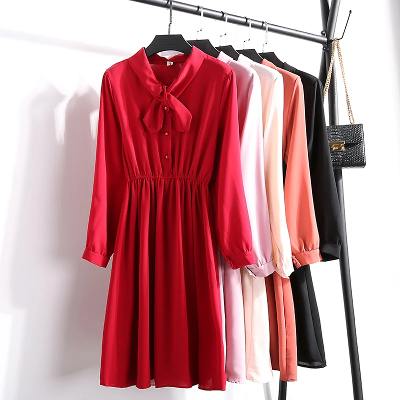 Новые женские демисезонные платья для девочек повседневные с длинным рукавом