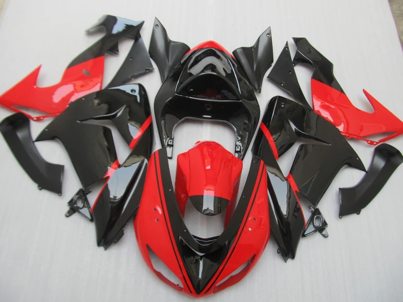 Комплект обтекателей для Kawasaki ZX10R 2006 2007 черный красный ниндзя ZX 10R 06 07 комплект