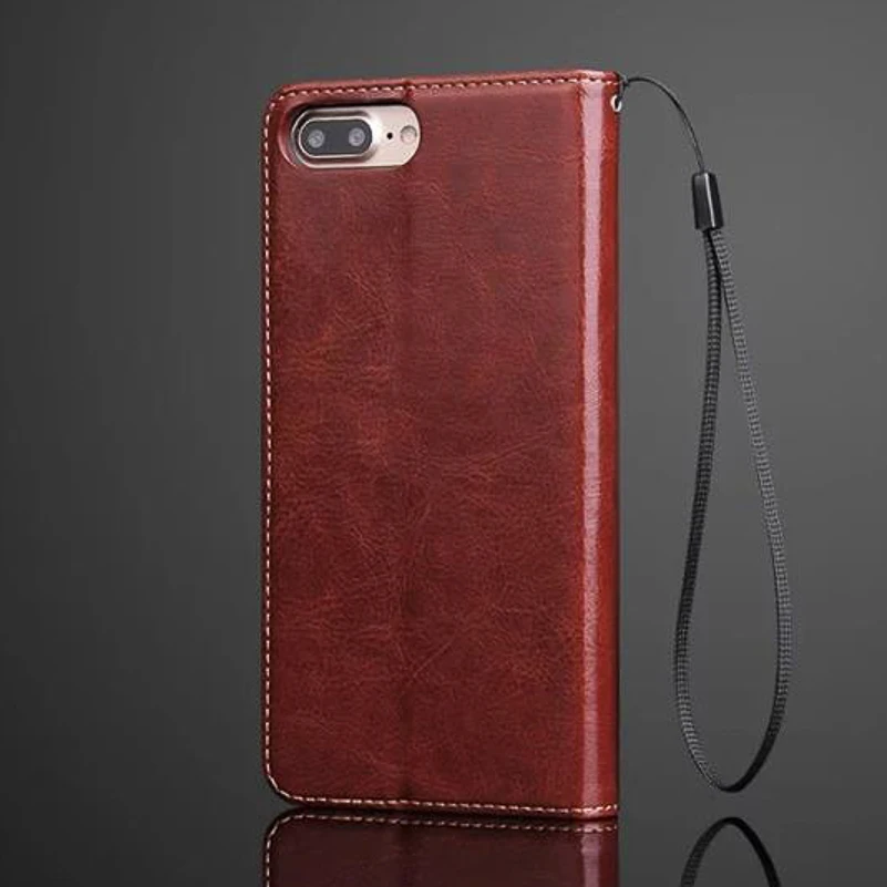 For IPhone 6G 7 8Plus 6S Plus Crazy Horse Texture PU Leather Case with Photo Frame Stand Card Slots Wallet Cover | Мобильные