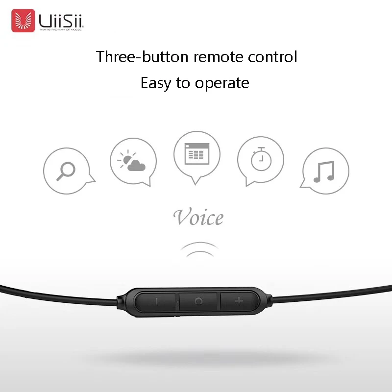 UiiSii BT100 шейным вкладыши наушники с микрофоном объем BT5.0 Спорт Bluetooth гарнитура Совместимость с Android IOS Телефон
