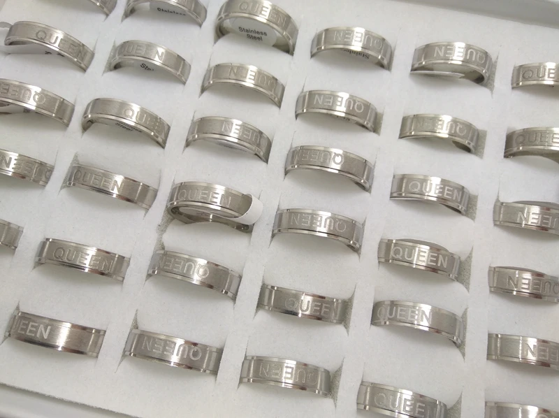 36pcs King and Queen 316L Stainless Steel Lovers Rings Couples Wedding Engagement Anniversary Band Wholesale Jewelry lots | Украшения и