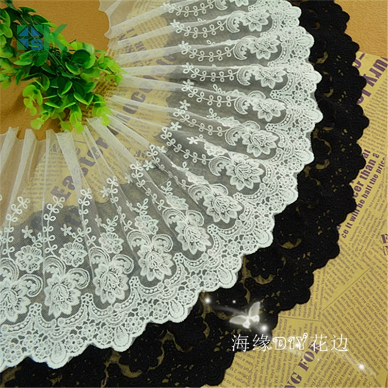 Новые Романтические Кружева Искусство. 3 Ярдов/Серия Белый Черный DIY ручной