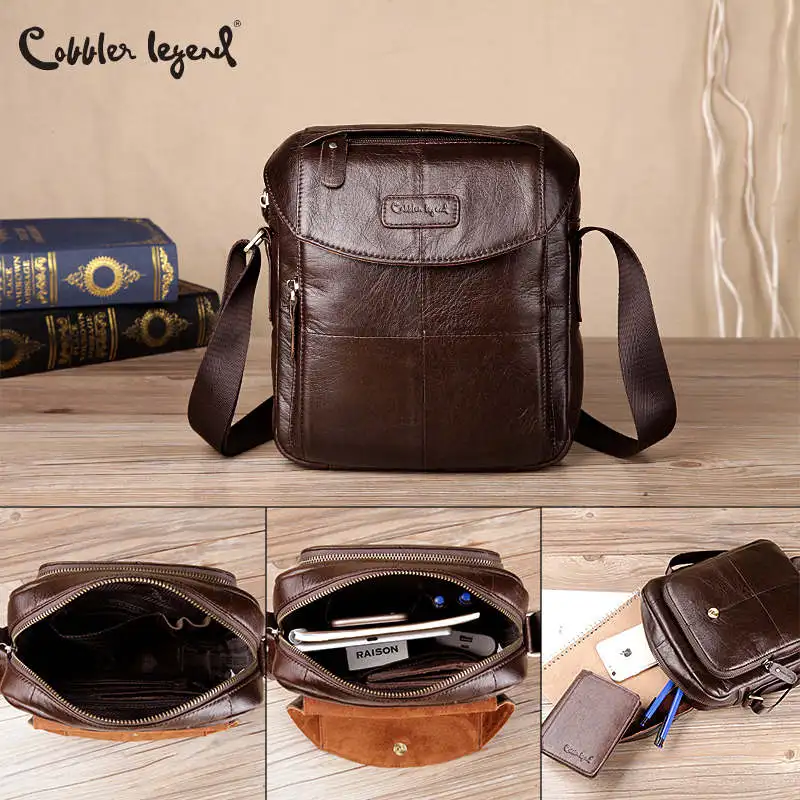 

Cobbler Legend Genuine Leather Crossbody Bags for Men Famous Brand Designer Messenger Cow Leather Leisure Vintage Shoulder Bag