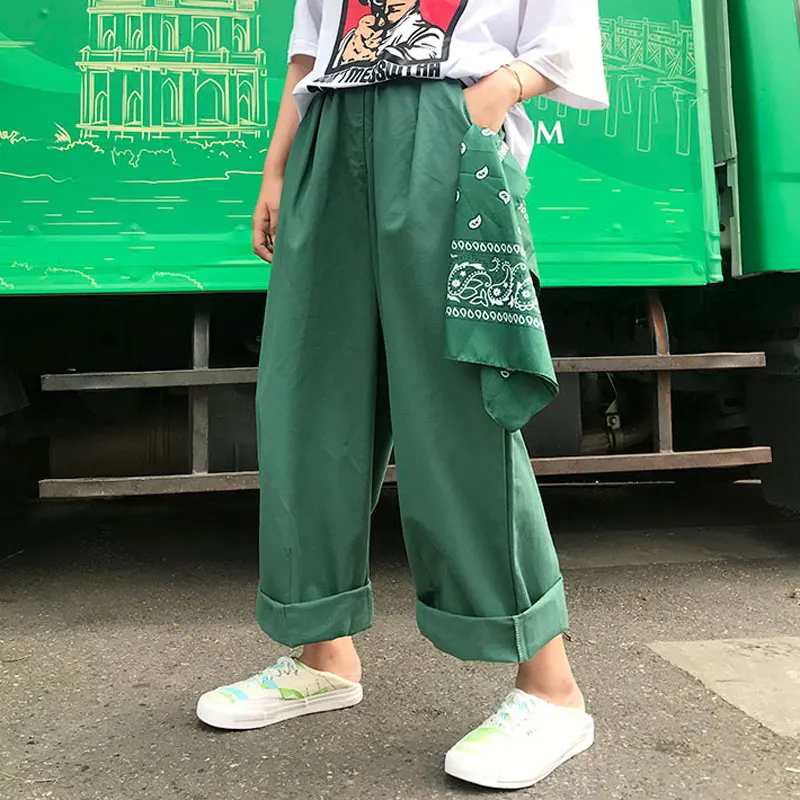 Женская одежда летние корейские брюки ulzzang harajuku с широкими штанинами женские