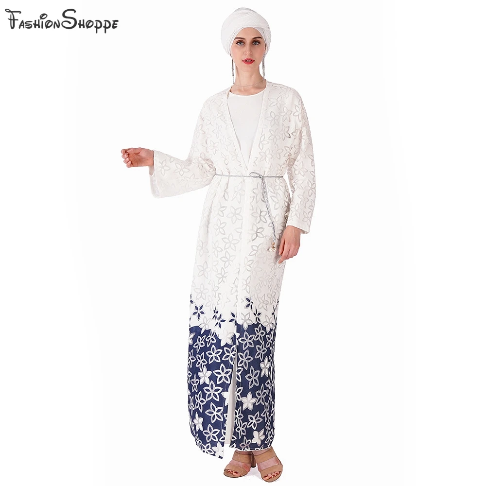 Мусульманское длинное платье с вырезами Abaya сетчатый кардиган туника кимоно