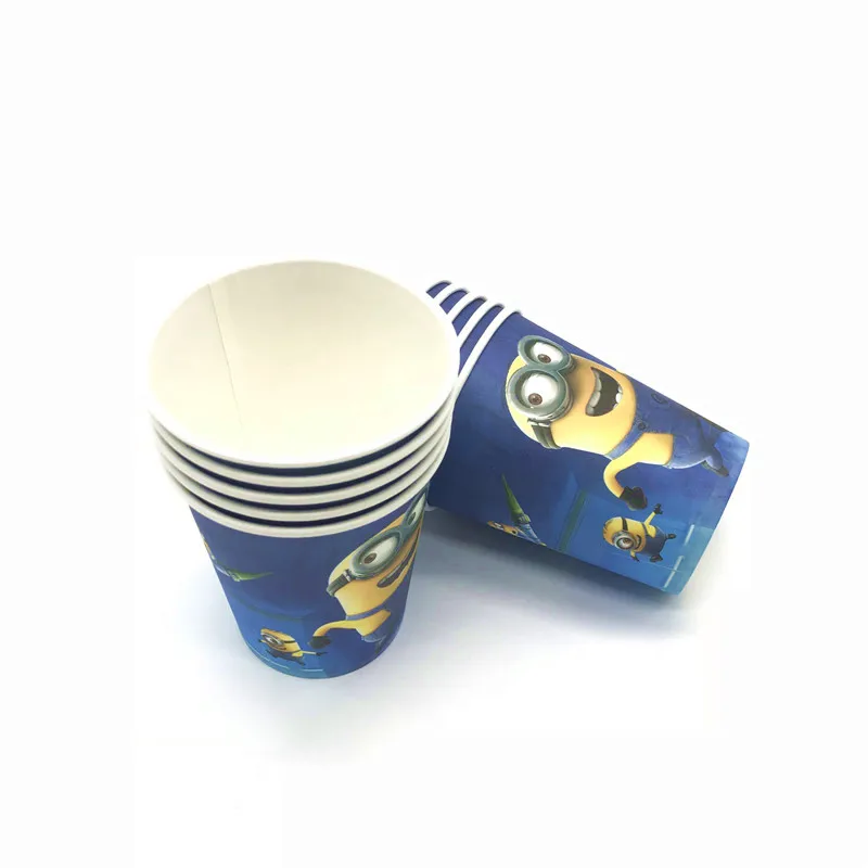 Cup-10Pcs Вечерние салфетки с миньонами, конфетная коробка, скатерть, баннер, воздушный шар, украшения для дня рождения, принадлежности для детей, комплект для малышей - Цвет: Cup-10Pcs