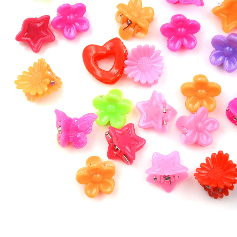 20 Pcs/Lot Girls' Hair Claw Jaw Toddlers' Side Hairpin Solid Color Cartoon Shape Mini Small Clips | Детская одежда и обувь