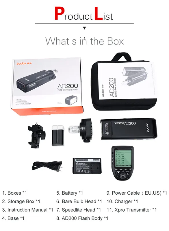 Godox AD200 200Ws TTL GN60 HSS Flash Встроенный 2 4G беспроводной и Xpro C/N/F/S/O передатчик для C N F s