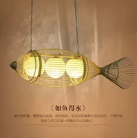 fish chandelier modern minimalist restaurant personality creative chandelier art bamboo art tea room bamboo hanging chandelier