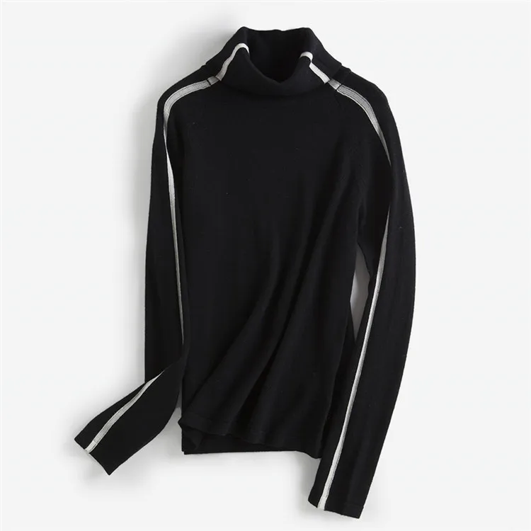

Водолазка женская, из чистой шерсти, в полоску, 3 цвета, S/M/L