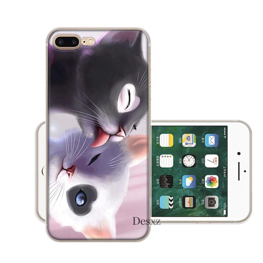 Чехол с милым котом Desxz для iPhone 7 8 6 6s Plus 11 Pro X XR XS Max 5 5S SE |