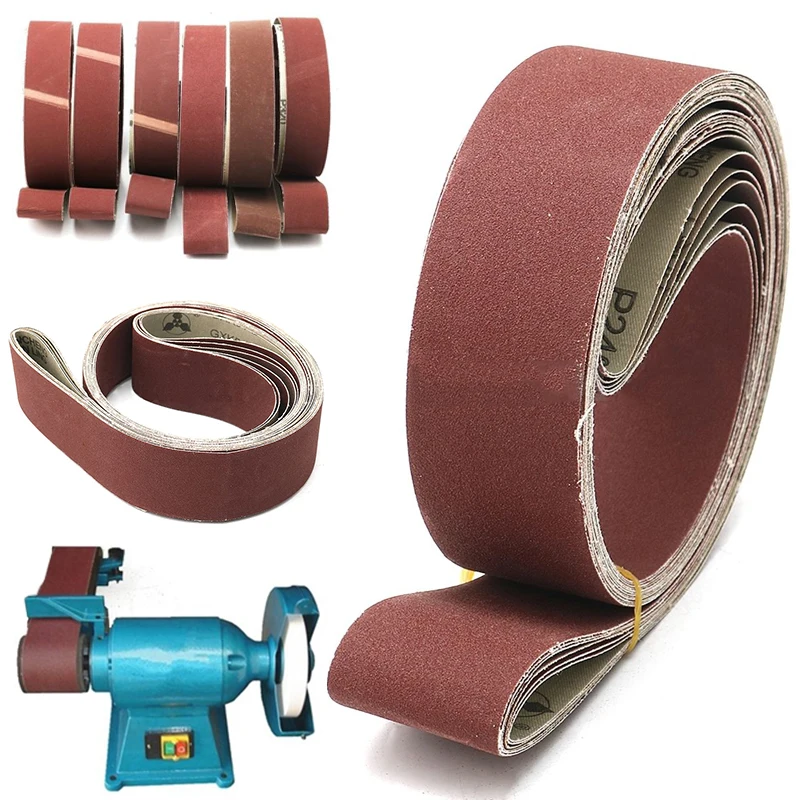 6 шт. x 2X72 дюйма шлифовальные ремни с мелким зернистостью 180/240/320/400/600/800, ассортимент зернистости