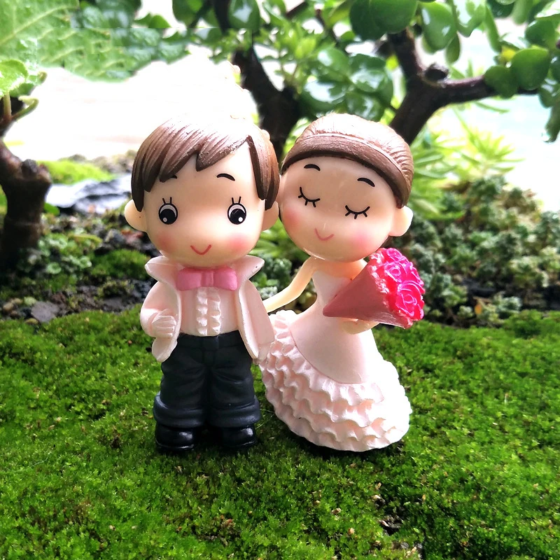 

Свадебные куклы для жениха и невесты 2 шт./компл., микро-феи, садовые гномы, декоративные игрушки, террариумы, статуэтки, миниатюры, украшения ...