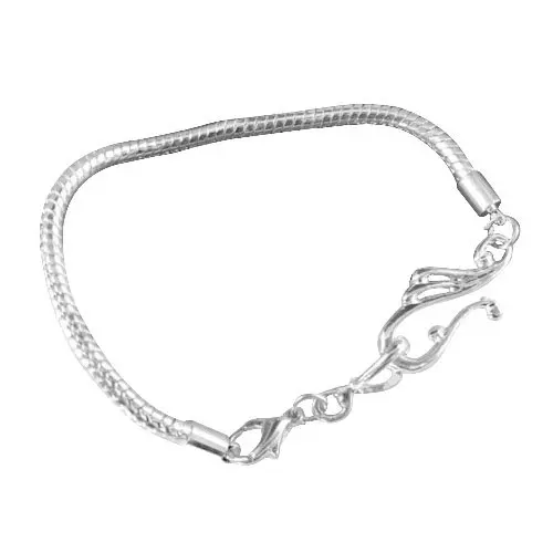 

10 PCS SILVER PLATED TOGGLE CLASP BRACELET CHARM BRACELET FREE SHIPPING