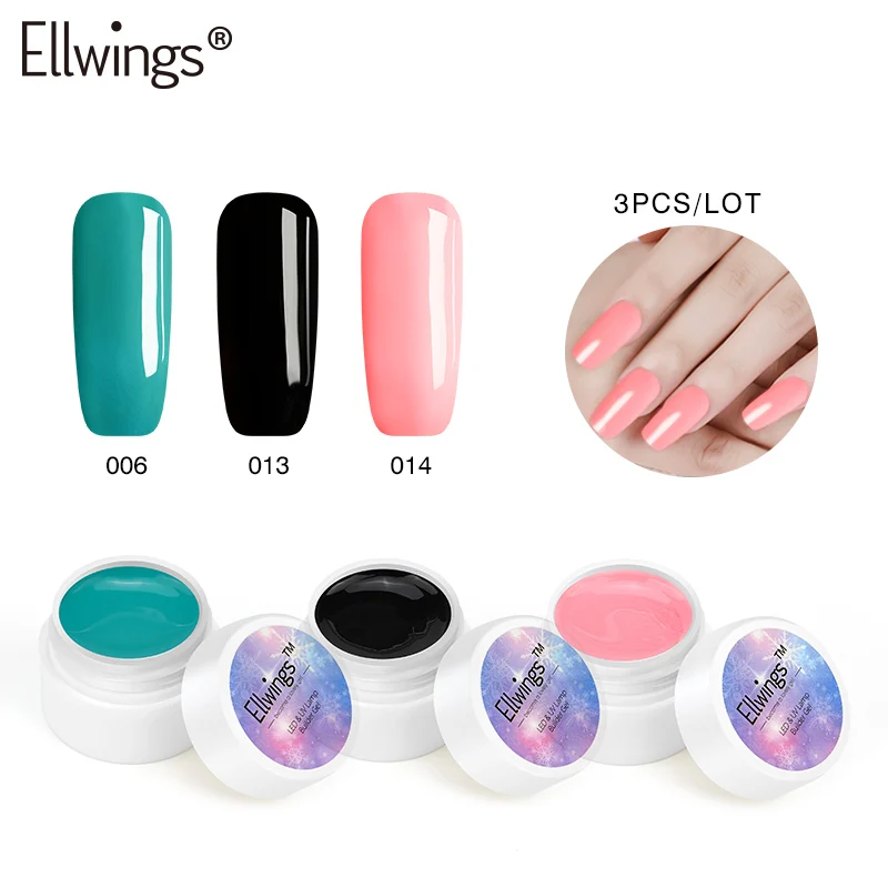 Ellwings 3 шт УФ гель для ногтей Лаки быстро сохнут палец наращивание полигель UV