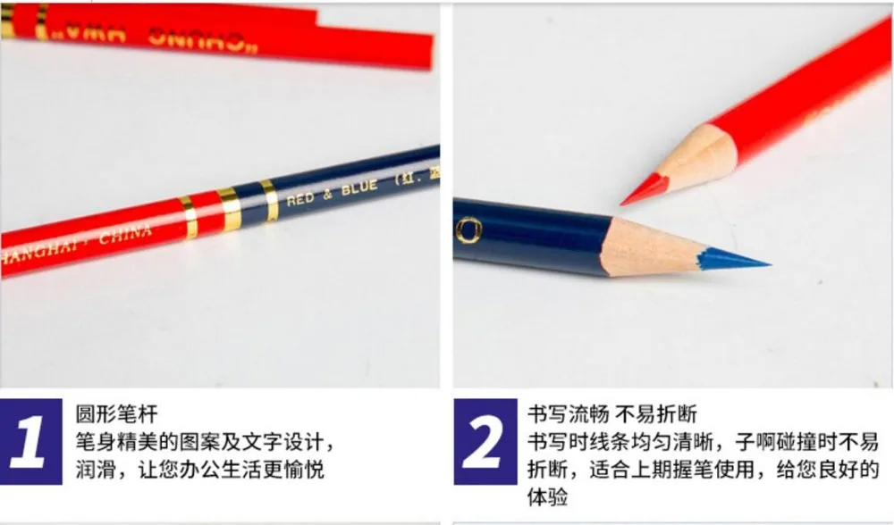 50pc/lot Red Blue Pencil Double Head Design Drawing Marker pen Woodworking Color design supplies for Archives Center |