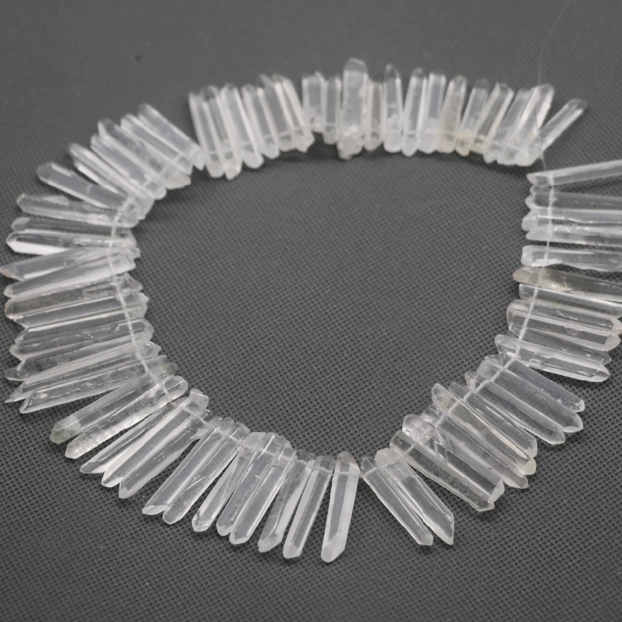 Натуральные белые полированные бриллиантовые бусины с кристаллами сверху