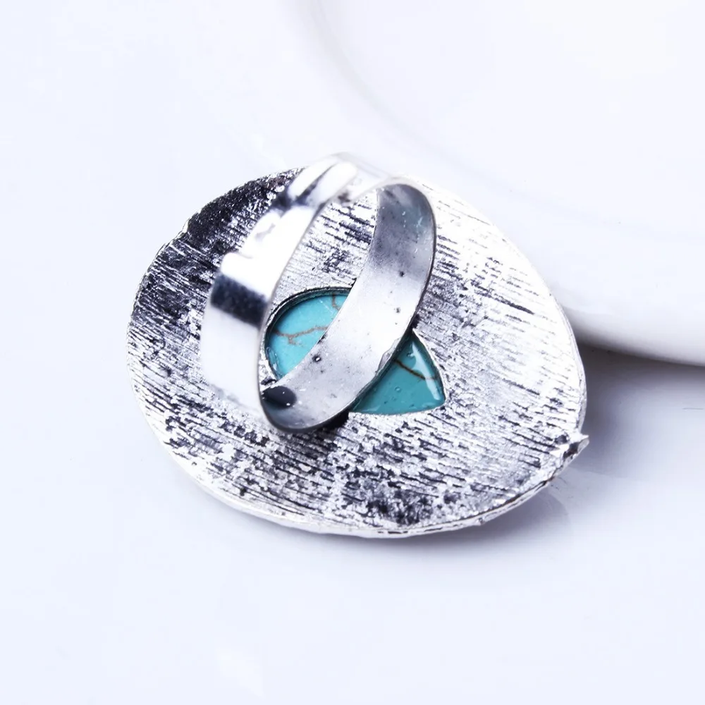 Nepal national retro ring drop shape Turquoise can adjust the size of | Украшения и аксессуары