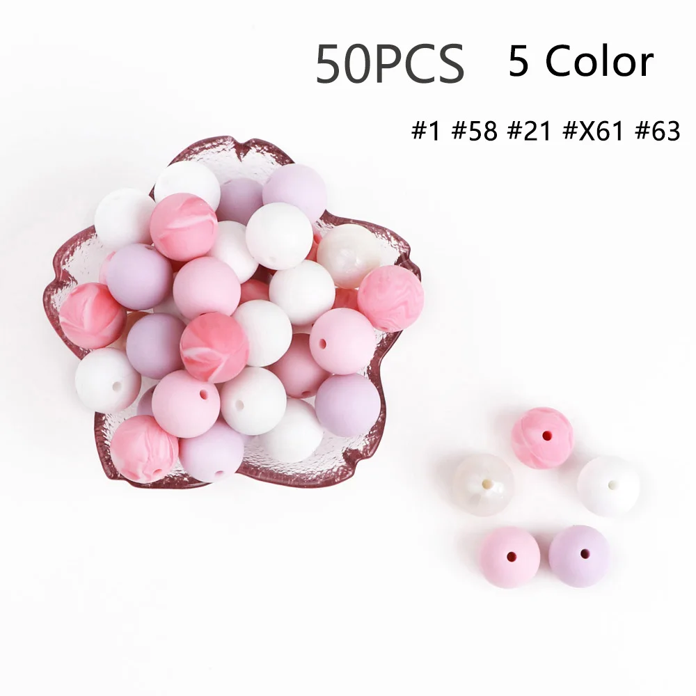 BPA Free Koala Baby Teether Silicone Beads For DIY Teething Necklace Gift Nurs Accessories Food Grade Silicone Teether Rodents - Цвет: G1-12MM