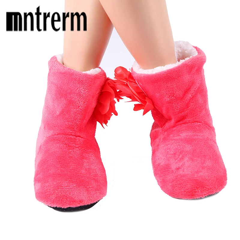 Женские плюшевые домашние тапочки Mntrerm флисовые зимние теплые для ног мягкие на