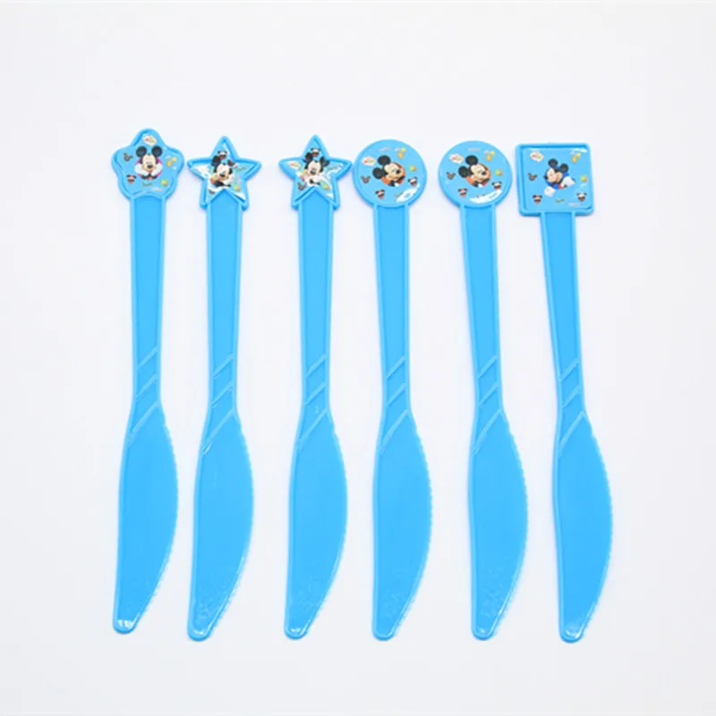 6pcs Животные анимация мультфильм Микки Маус Синяя тема Микки Маус одноразовая посуда День рождения украшение для детей - Цвет: 6pcs