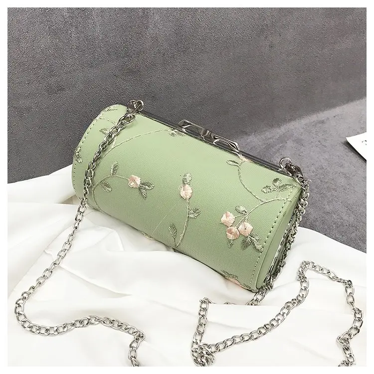IMOK бренд crossbody hangbag для женщин с цветами сумки круглый плечевой ремень цепочка
