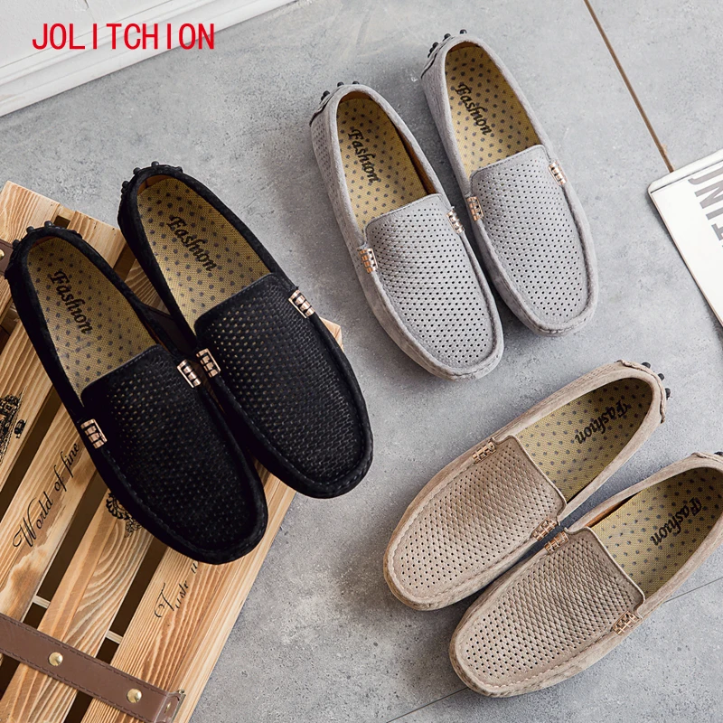 

Breathable Lgith Soft Moccasins Male Loafers Shoes for Men Flats Spring Casual Cow Suede Slip on Driving Footwear Mocassin Homme