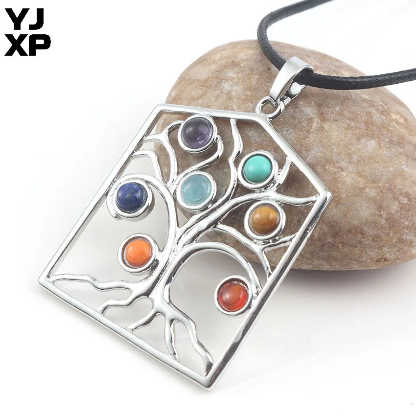 YJXP 7 Чакра бусины камень reiki инкрустированная звезда с серебристым покрытием