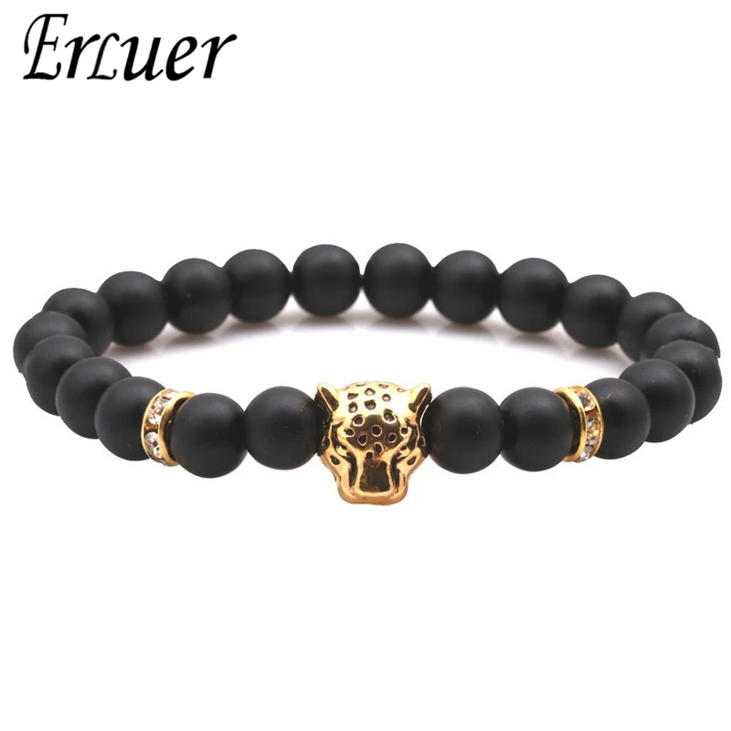 Женские и мужские браслеты ERLUE браслет из натуральной лавы бусин ручной работы